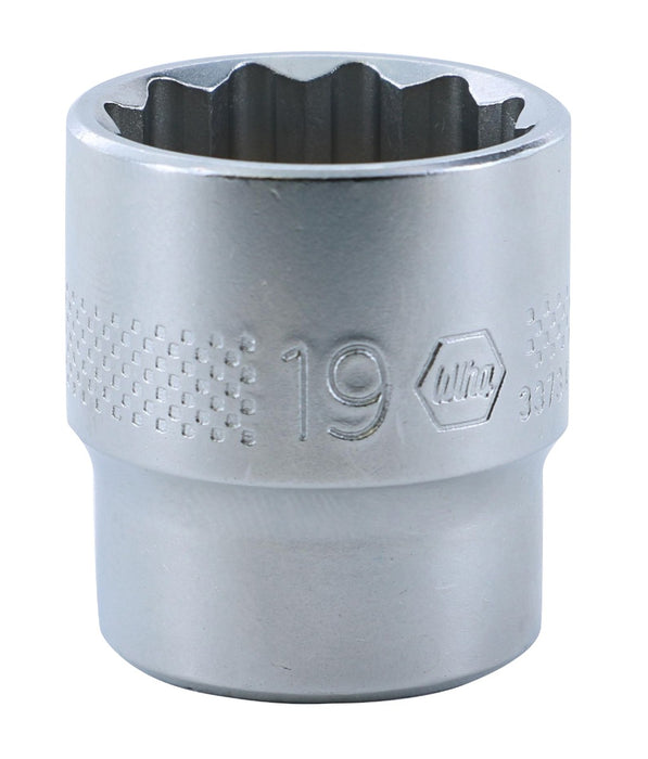 Wiha 33734 12 Point - 3/8 Inch Drive Socket - 19.0mm