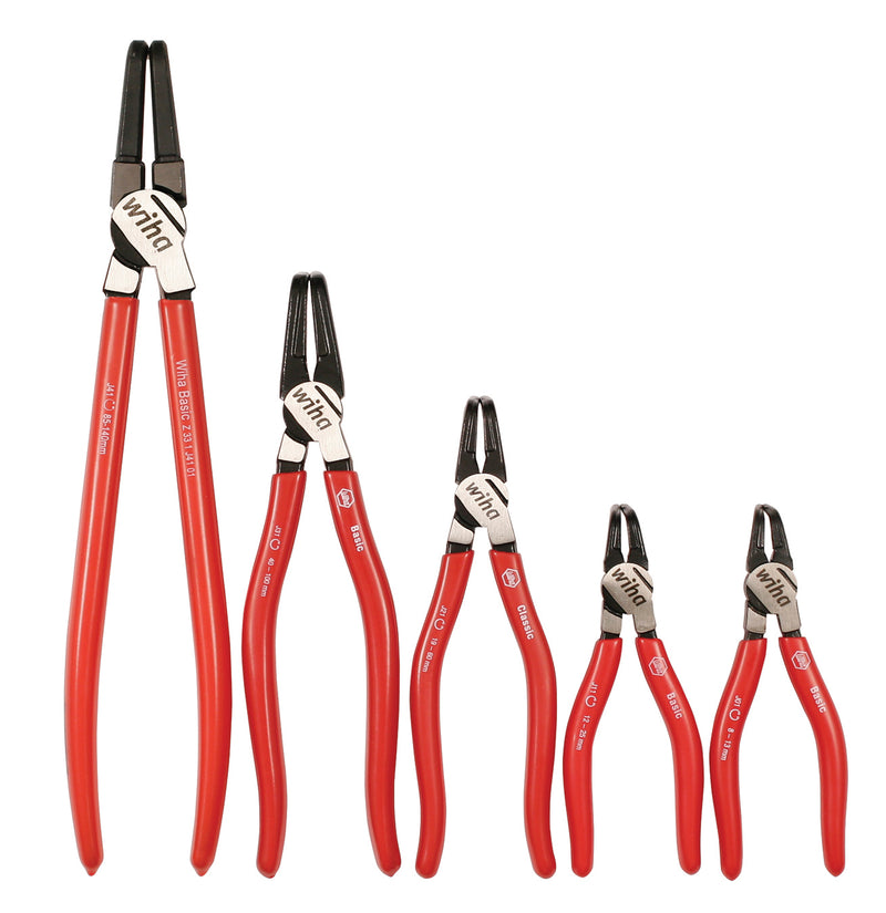 Wiha 32627 5 Piece Classic Grip 90° Internal Ring Pliers Set