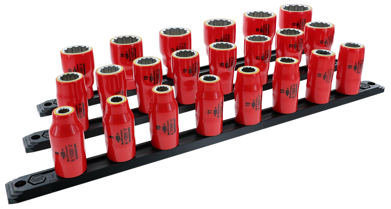 Wiha 31793 22 Piece Insulated Socket Set 1/2" Drive - Metric