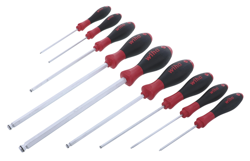 Wiha 36790 9 Piece SoftFinish MagicRing Ball End Screwdriver Set