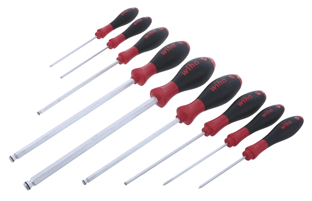 Wiha 36790 9 Piece SoftFinish MagicRing Ball End Screwdriver Set