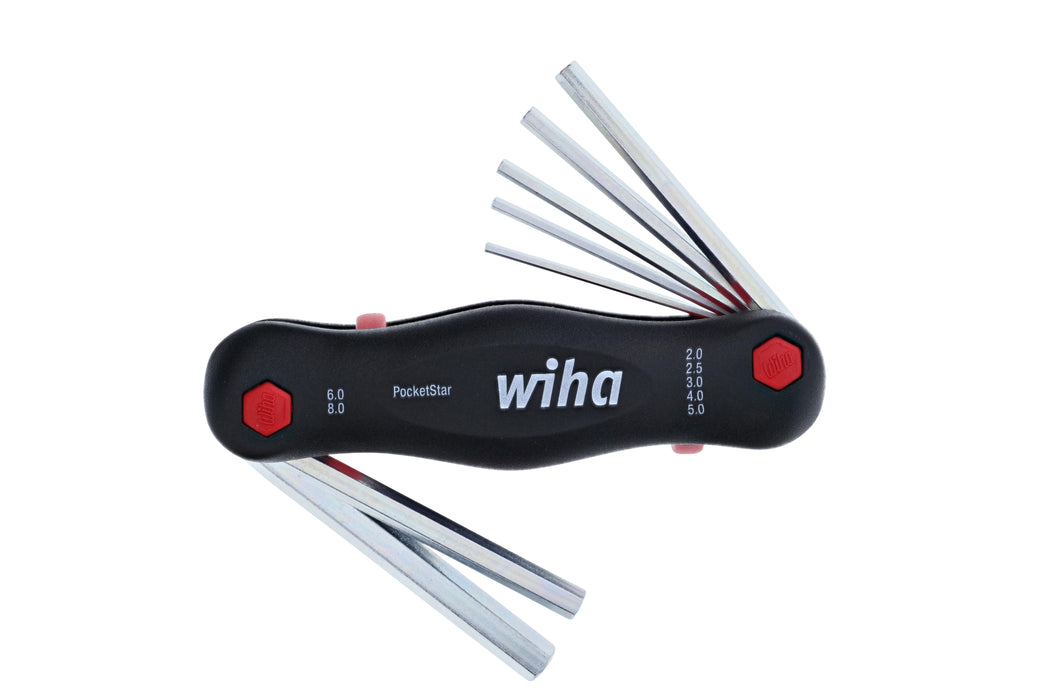 Wiha 35195 7 Piece PocketStar Fold-Out Hex Key Set - Metric