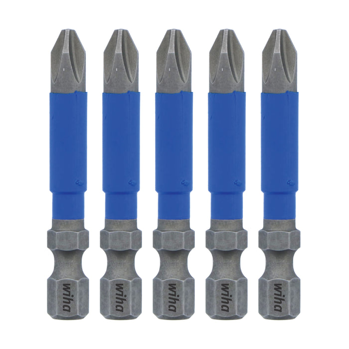 Wiha 70269 TerminatorBlue Impact Bit Phillips #2 - 2 Inch - 5 Pack