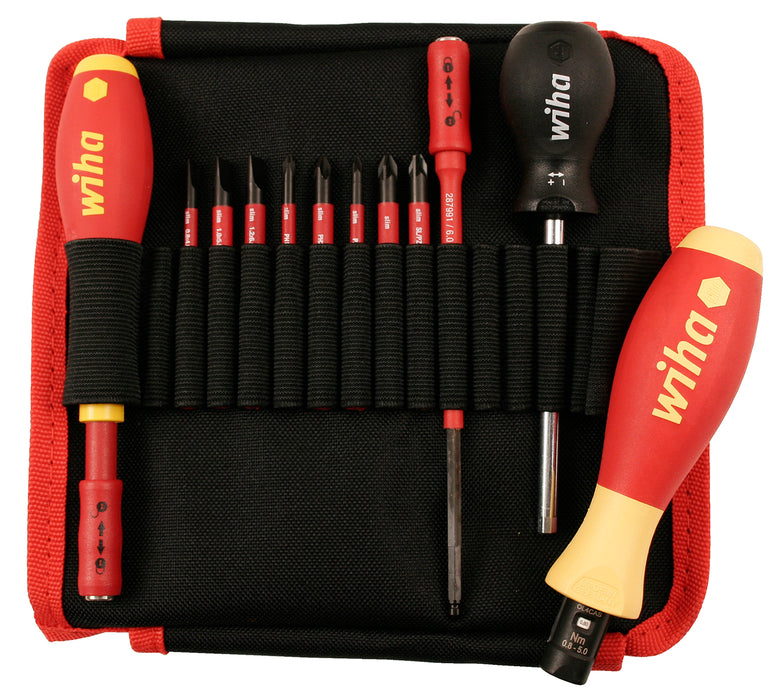 Wiha 28795 12 Piece Insulated TorqueVario-S (0.8-5.0 Nm) and SlimLine Blade Set