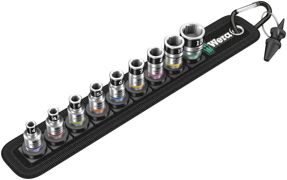 Wera 05003880001, Belt A 1 Zyklop socket set with holding function, 1/4" drive