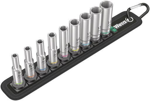 Wera 05004525001, Belt A Deep 1 socket set, 1/4" drive