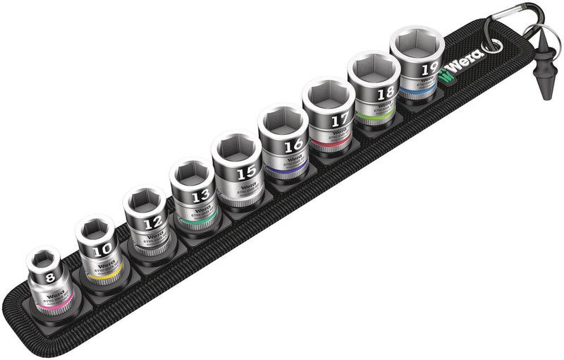Wera 05003970001, Belt B 1 Zyklop socket set with holding function, 3/8" drive