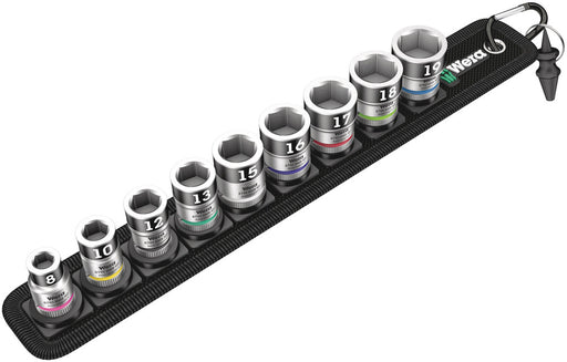 Wera 05003970001, Belt B 1 Zyklop socket set with holding function, 3/8" drive