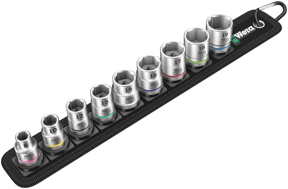 Wera 05003973001, Belt B 4 Zyklop socket set, 3/8" drive