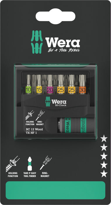 Wera 05073641001, Bit-Check 12 Wood TX HF 1 SB