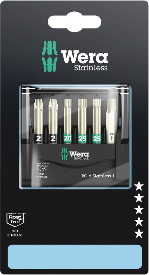 Wera 05073634001, Bit-Check 6 Stainless 1 SB