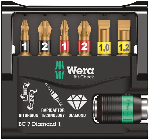 Wera 05073419001, Bit-Check 7 Diamond 1 SB