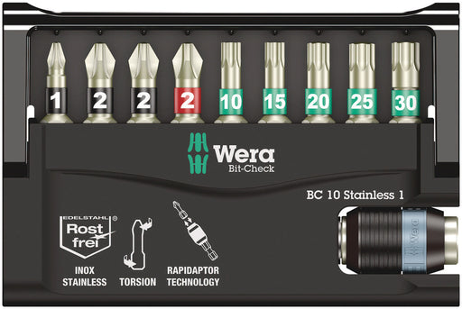 Wera 05073630001, Bit-Check 10 Stainless 1 SB