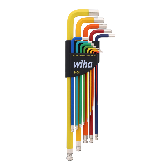 Wiha 66981 13 Piece Ball End Color Coded Hex L-Key Set - Inch