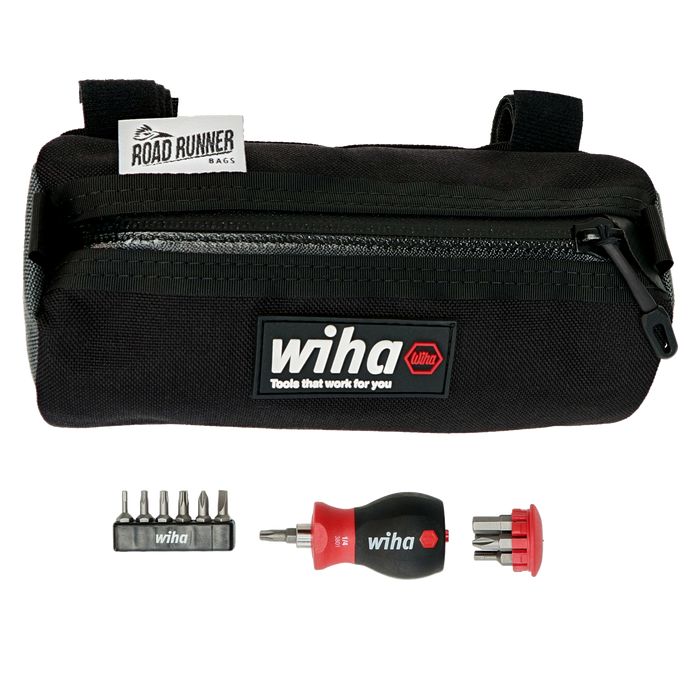 Wiha 91801 14 Piece Stubby Bike Repair Multi-Driver With Road Runner® Burrito Bag Set