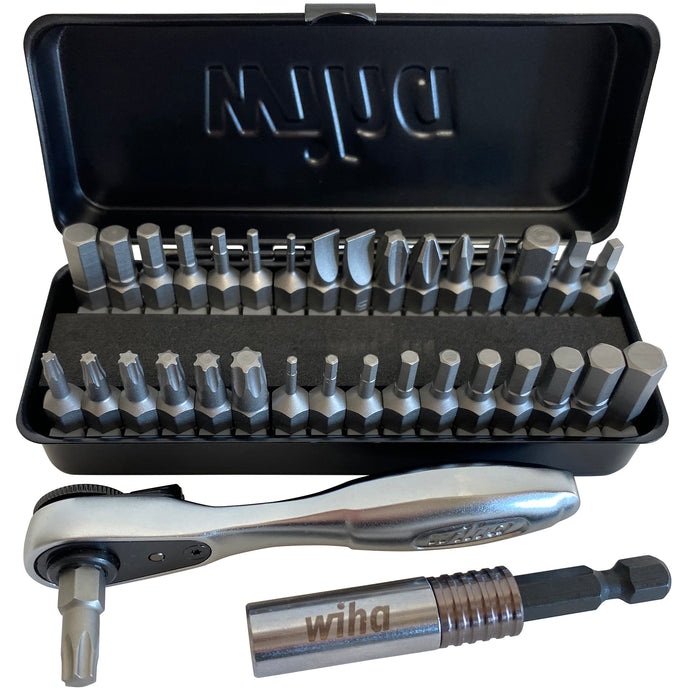 Wiha 74996 35 Piece 1/4" Ratchet and Bit Set