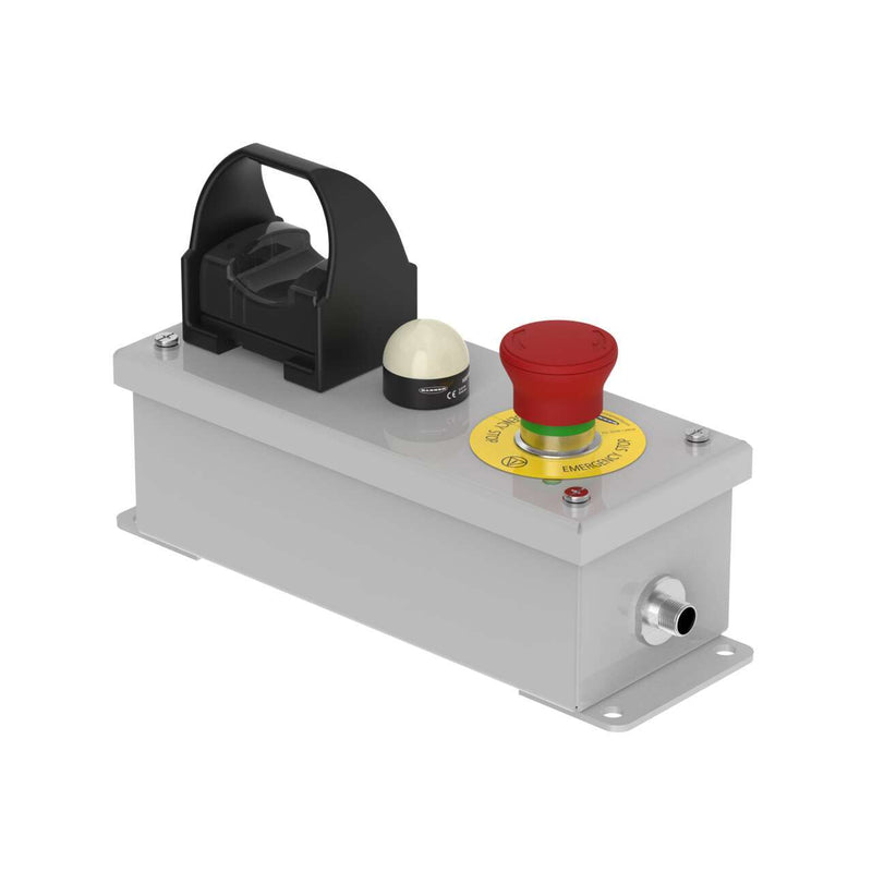 Banner 93208, SSA-EBM-12EAAQ12OTBBK30D-93208, SSA-EBM Rectangular Metal Enclosure E-Stop Button