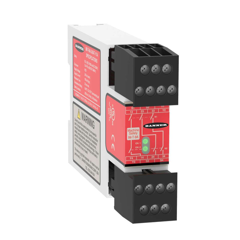 Banner 61425, IM-T-9A, Relay Module for Safety Light Curtain/Control with EDM