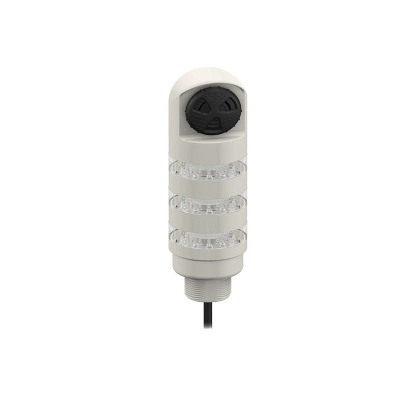 Banner 809652, TL50BLG2Y2R2ALS4C, TL50BL Tower Light, Gray Housing: 3-Color Sealed Loud Staccato Audible Indicator