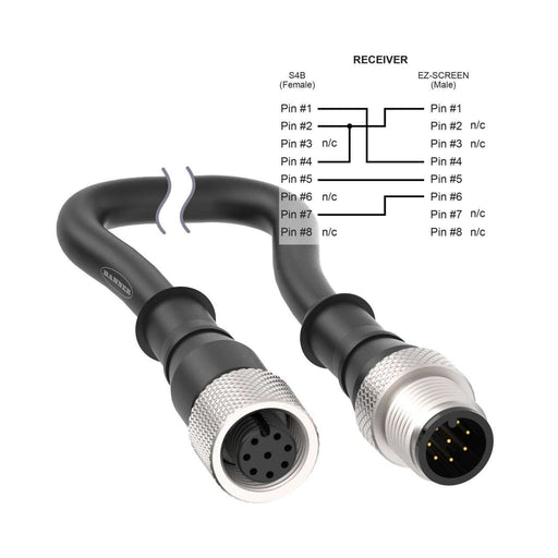 Banner 817685, BC-M12F8-M12M8-24-0.3-EZS4BR, Cordset: Double-Ended M12