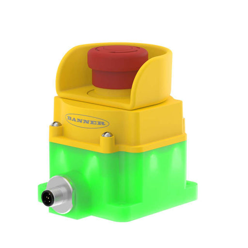 Banner 811874, SSA-EB1PLGRS1-0DED1Q8, Emergency Stop with ISD: Flush Mount 40 mm Push Button