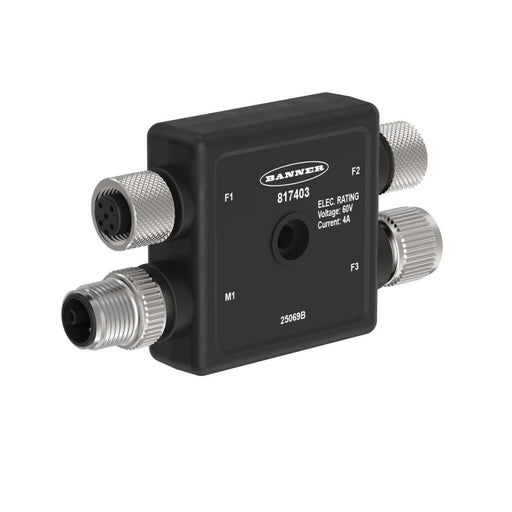 Banner 817403, R50-M12LM5-M12LF5-2M12F5-P13, 4-Port Molded Junction Box