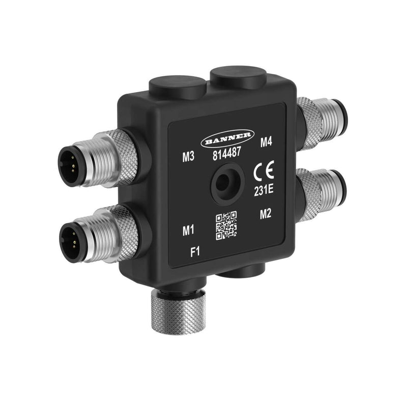 Banner 814487, R50-4MM125-FM125Q-P, R50 Molded Junction Box with Integral Homerun Connector