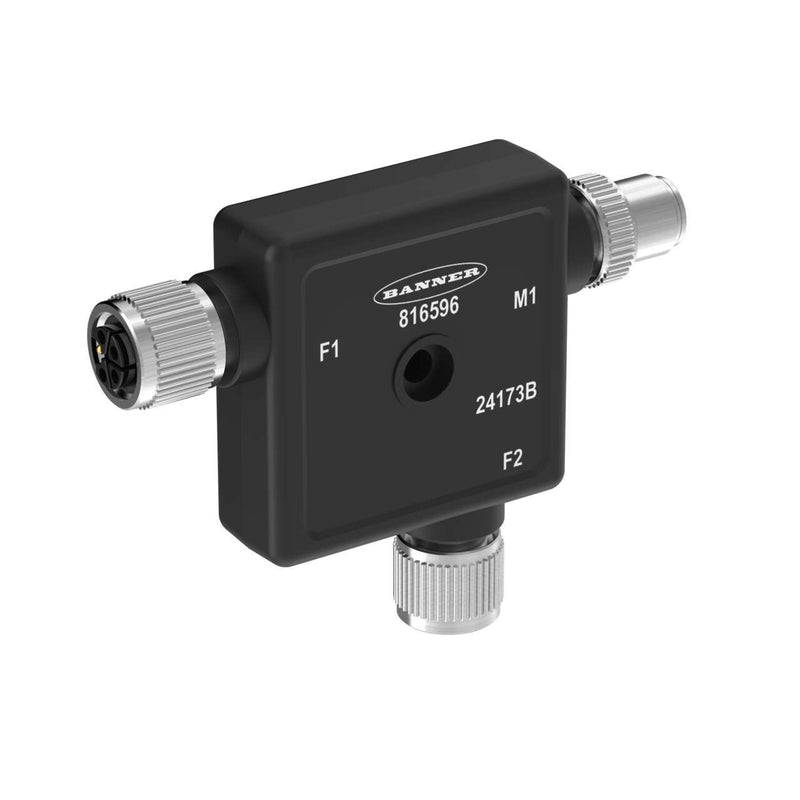 Banner 816596, R50T-2M125L-M125-P, R50 3-port L-code Junction Block