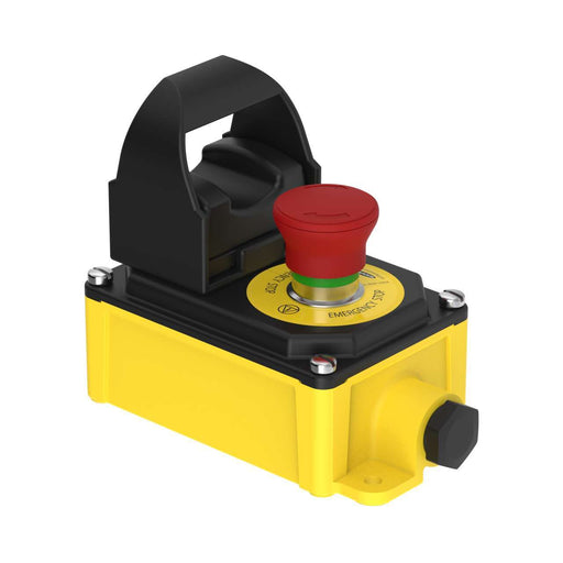 Banner 19365, SSA-EBM-12EB1Q12OTBB, E-STOP Button Metal 2NC 1NO Legend