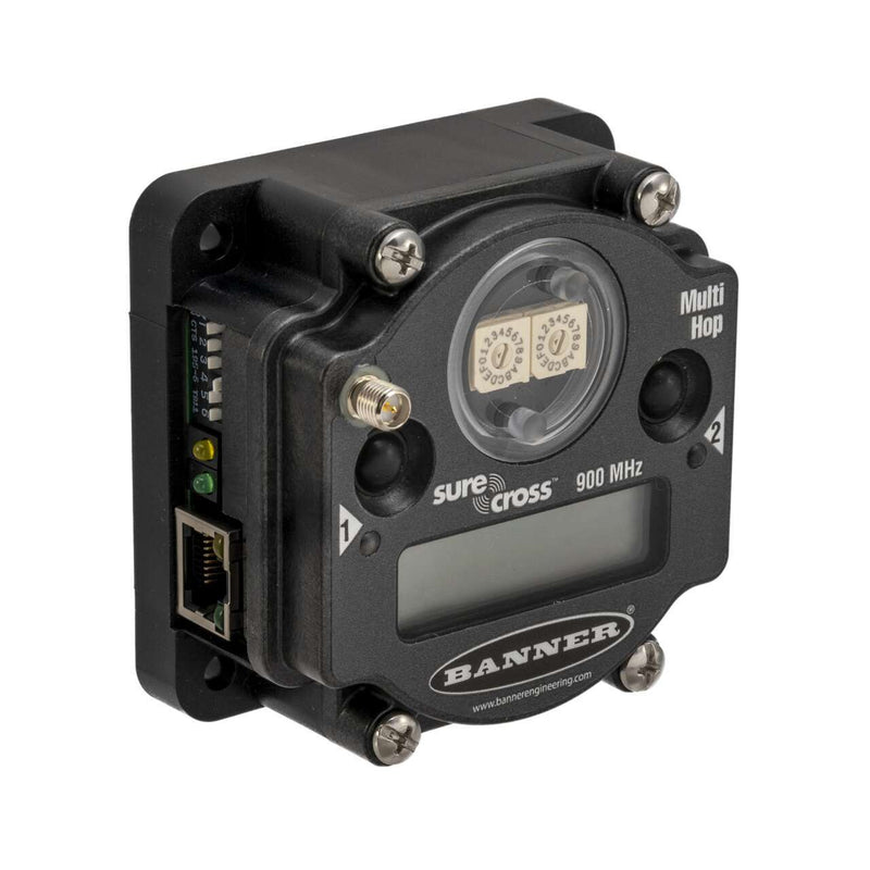 Banner 18386, DX80ER2M-H, Multihop 2.4 GHz Ethernet Data Radio External Antenna