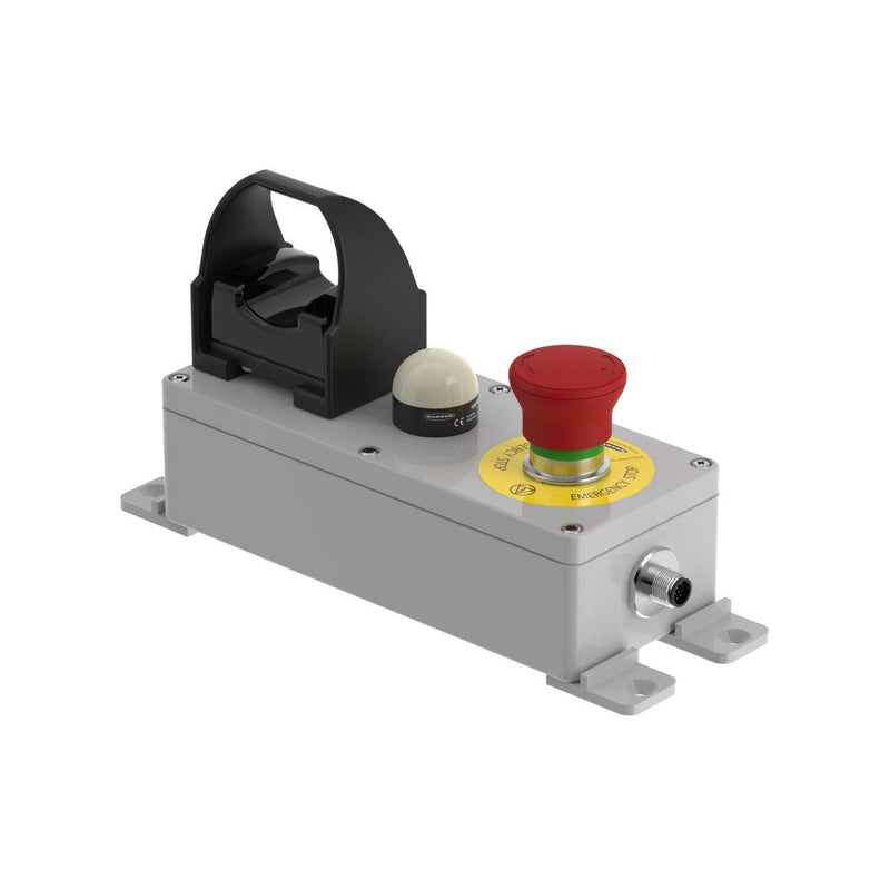 Banner 19054, SSA-EBM-12EAAQ12OTBBK30B, SSA-EBM Rectangular Plastic Enclosure E-Stop Button