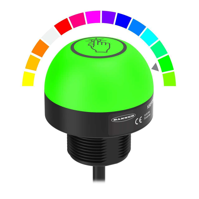 Banner 805923, K50PTAMGRY3QP, K50 Pro Touch Series: 3-Color RGB Touch Sensor