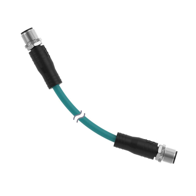 Banner 813957, BCD-M12DM-M12DM-1M, Cordset: Double-Ended D-Code M12