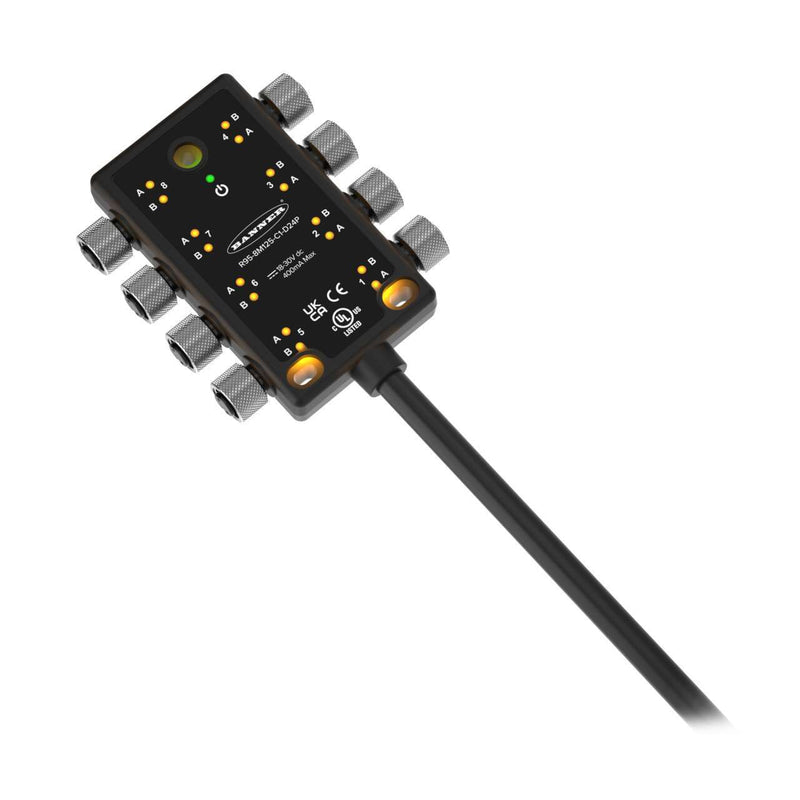 Banner 814455, R95-8M125-C1-D24P, R95 Molded Junction Box with 16 PNP Signals and Cable Homerun