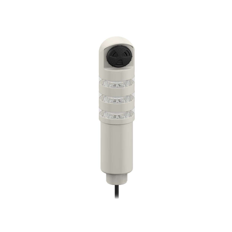 Banner 809685, TL50BLZG2Y2R2ALS4C, Beacon Tower Light, Gray Housing: 3-Color Sealed Staccato Audible Indicator