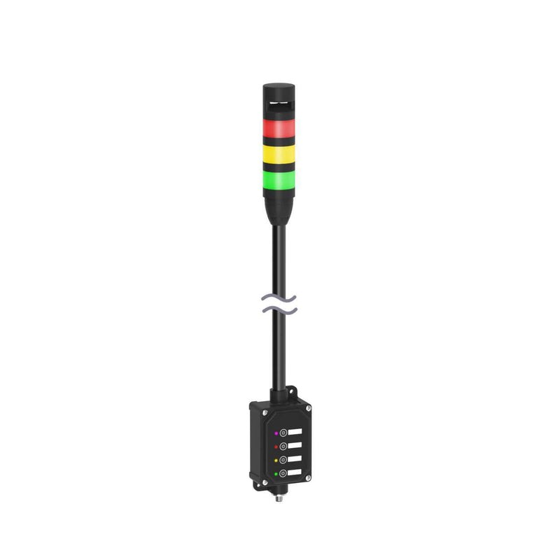 Banner 813448, LCA130T4-TL50GYRA600Q, Andon Tower Light Assembly: 3-Color with Audible