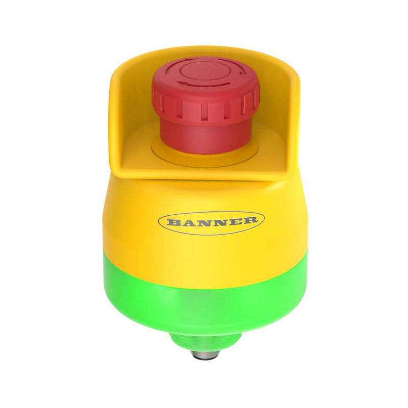 Banner 811873, SSA-EB1PLGRS1-0DECQ8, Emergency Stop with ISD: 30 mm Mount with 40 mm Push Button