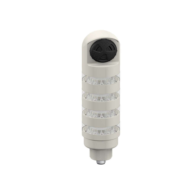 Banner 809298, TL50PBL4ALSCQ, TL50 Pro Tower Light with Sealed Loud Audible, Beacon, Gray Housing: 4 Lighted Segments