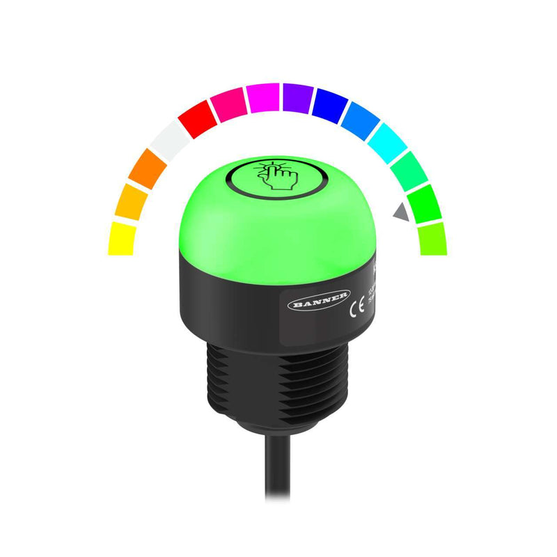 Banner 812270, K30PTAMGRY3QP, K30 Pro Touch Series: 3-color RGB Touch Sensor
