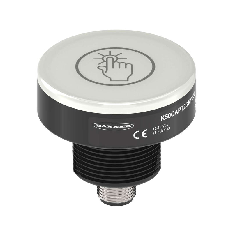 Banner 805608, K50CABT2GWHQ, K50 Compact Series: 2-Color Touch Sensor Gen 2