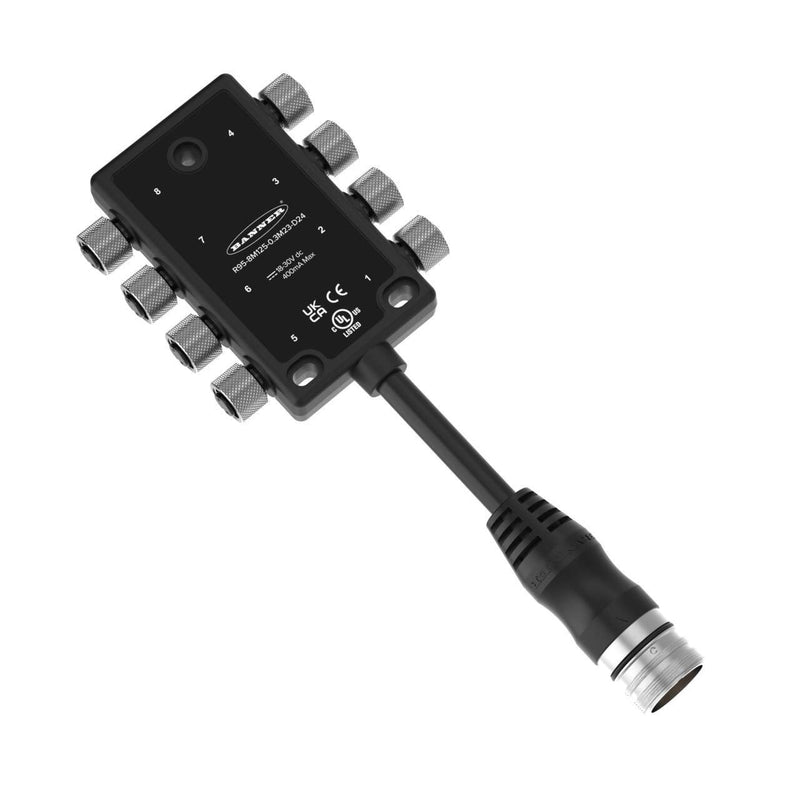 Banner 816572, R95-8M125-0.3M23-D24, R95 Molded Junction Box with 16 Signals and M23 Homerun