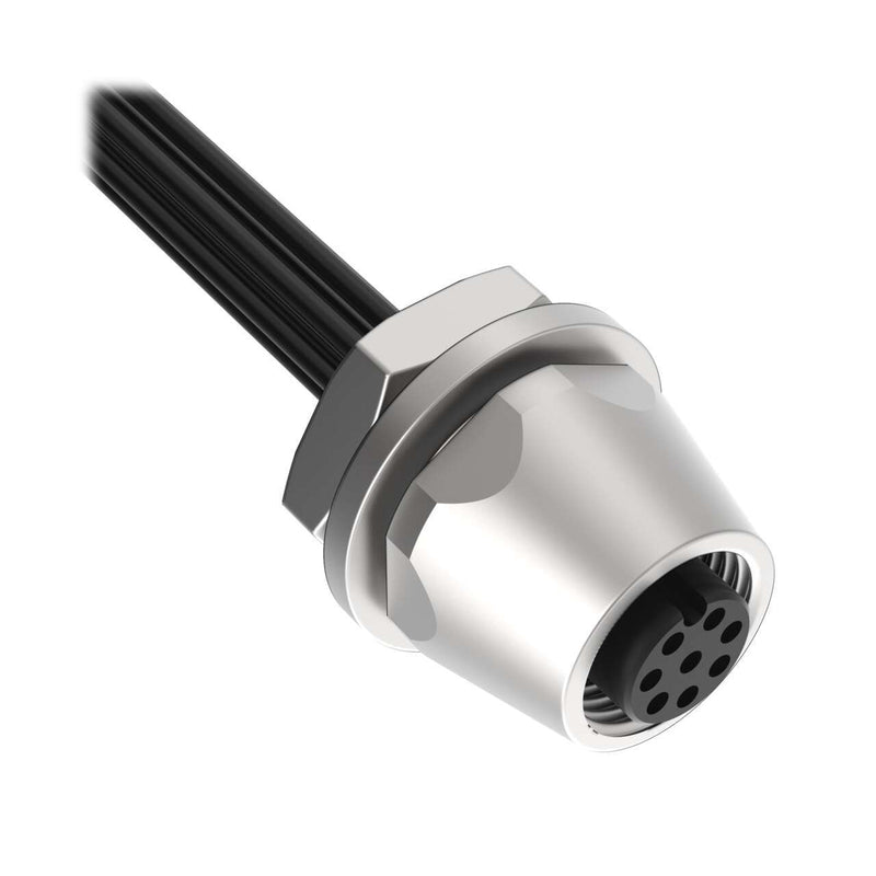 Banner 74369, PMEF-810D, PMEF-810D Bulkhead Connector 8-pin M12 Female QD with 10 ft Wires