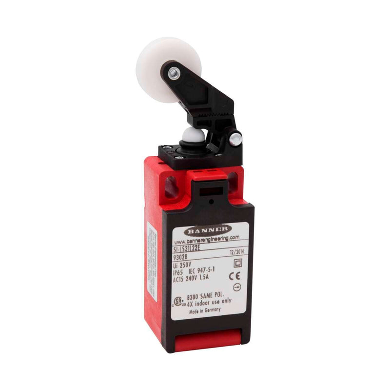 Banner 93027, SI-LS31L22D, Limit Swtich: Plastic Lever Actuator, 22 mm roller