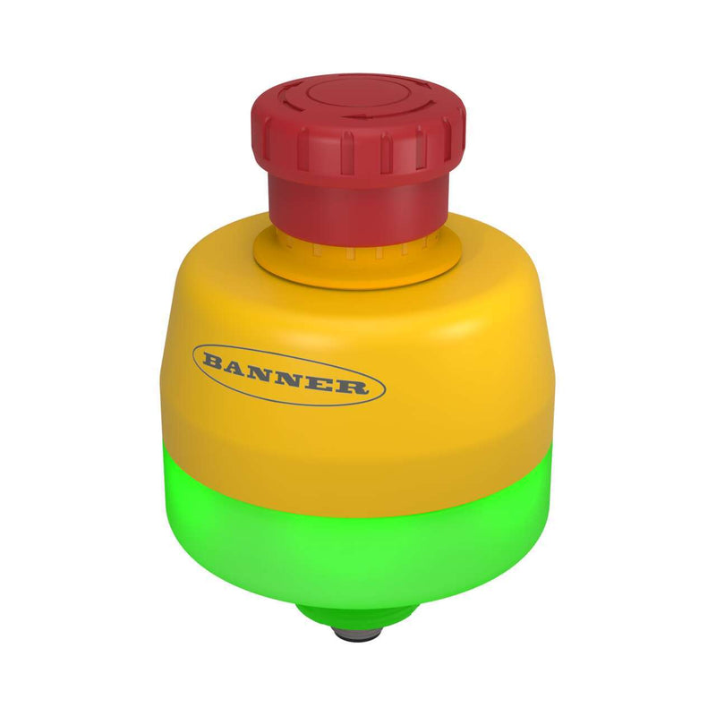 Banner 87151, SSA-EB1PLGY-12ECQ8, SSA-EB1 30 mm Mount Emergency Stop Push Button
