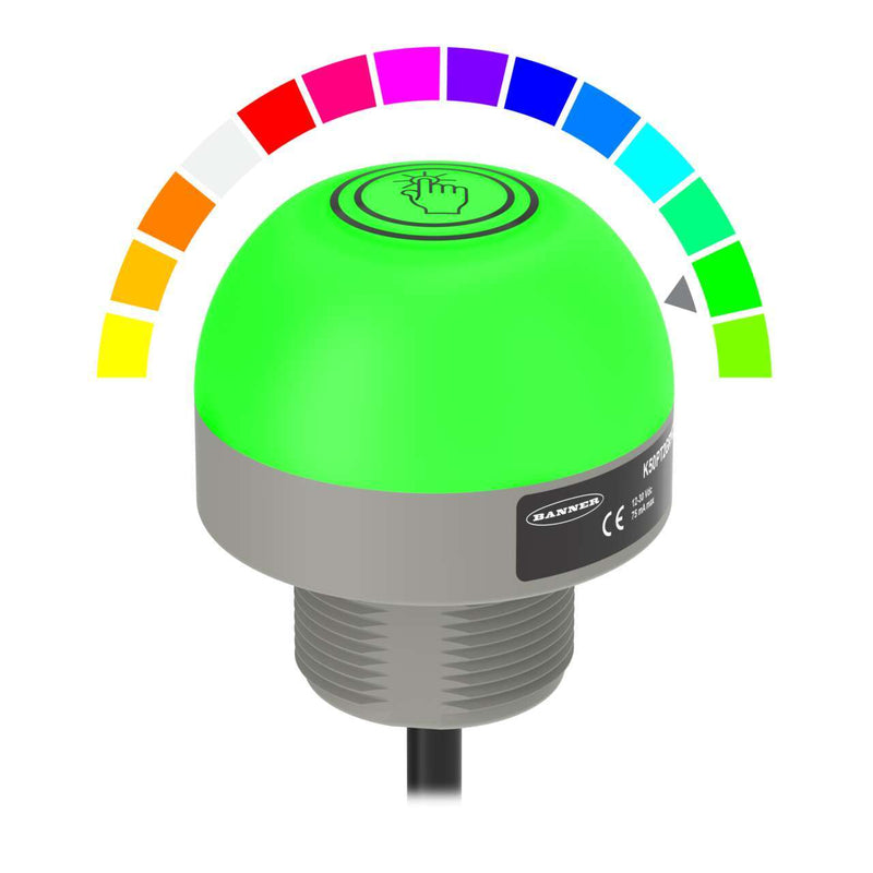 Banner 806107, K50PTFAMGRY3QP, K50 Pro Touch Series: 3-Color RGB Touch Sensor