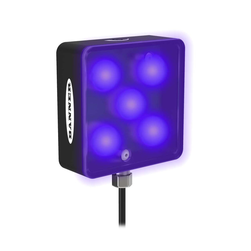 Banner 19891, LEDUV395A70XD5-PQ, Vision Light: 70 mm Area with Potentiometer