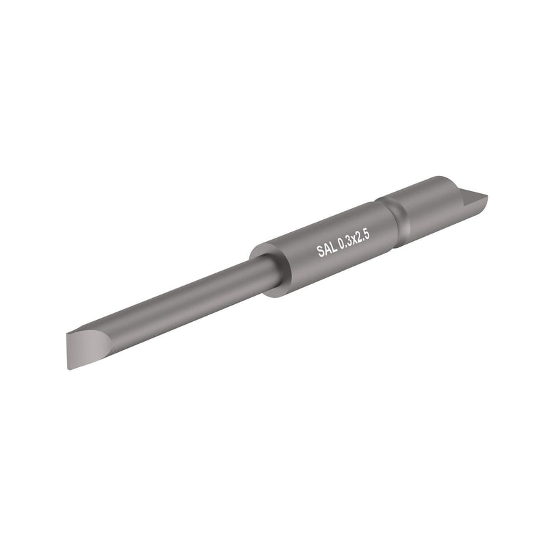 Saltus 4023000237, 4mm Halfmoon Drive Screwdriver Bit, 0.012 x 0.079" (0.3 x 2mm) Slotted