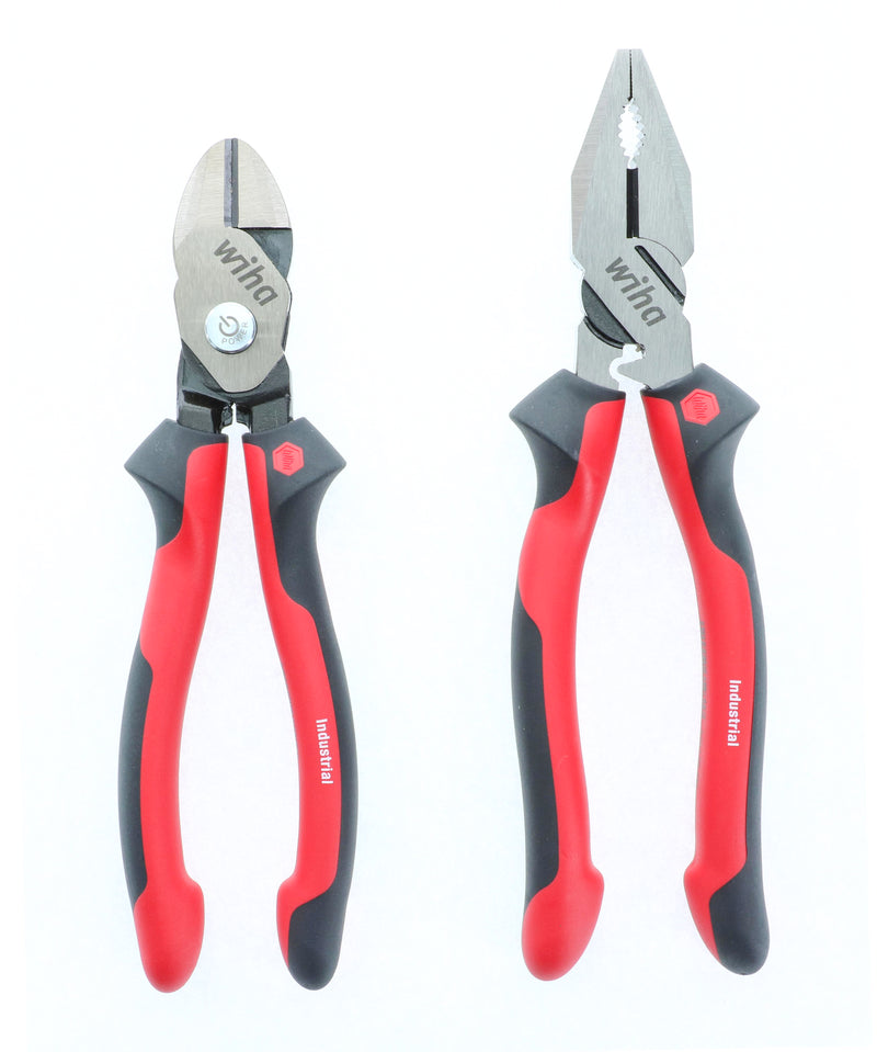 Wiha 30941 2 Piece Industrial SoftGrip Pliers and Cutters Set