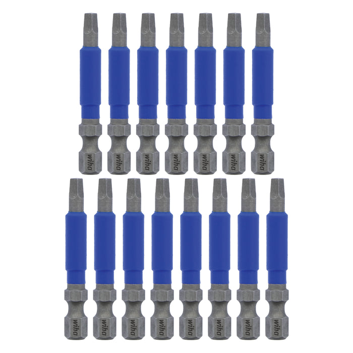 Wiha 70265 TerminatorBlue Impact Bit Square #2 - 2 Inch - 15 Pack