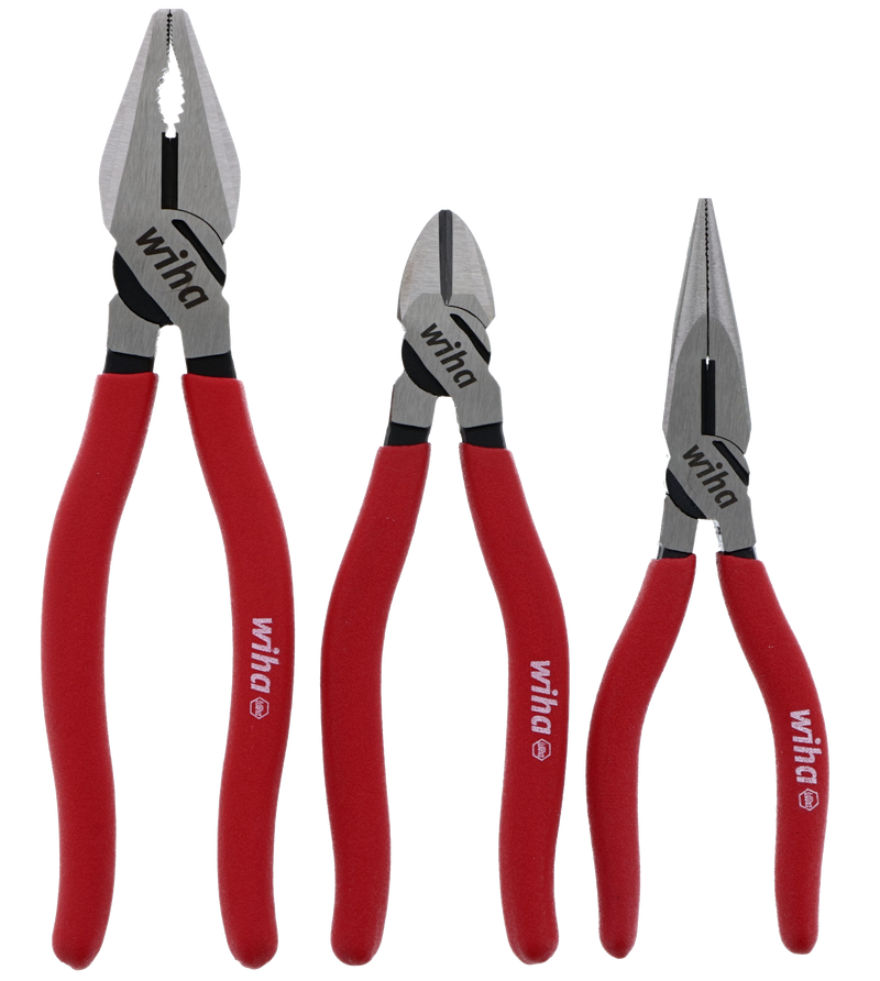 Wiha 32698 3 Piece Classic Grip Pliers and Cutters Set